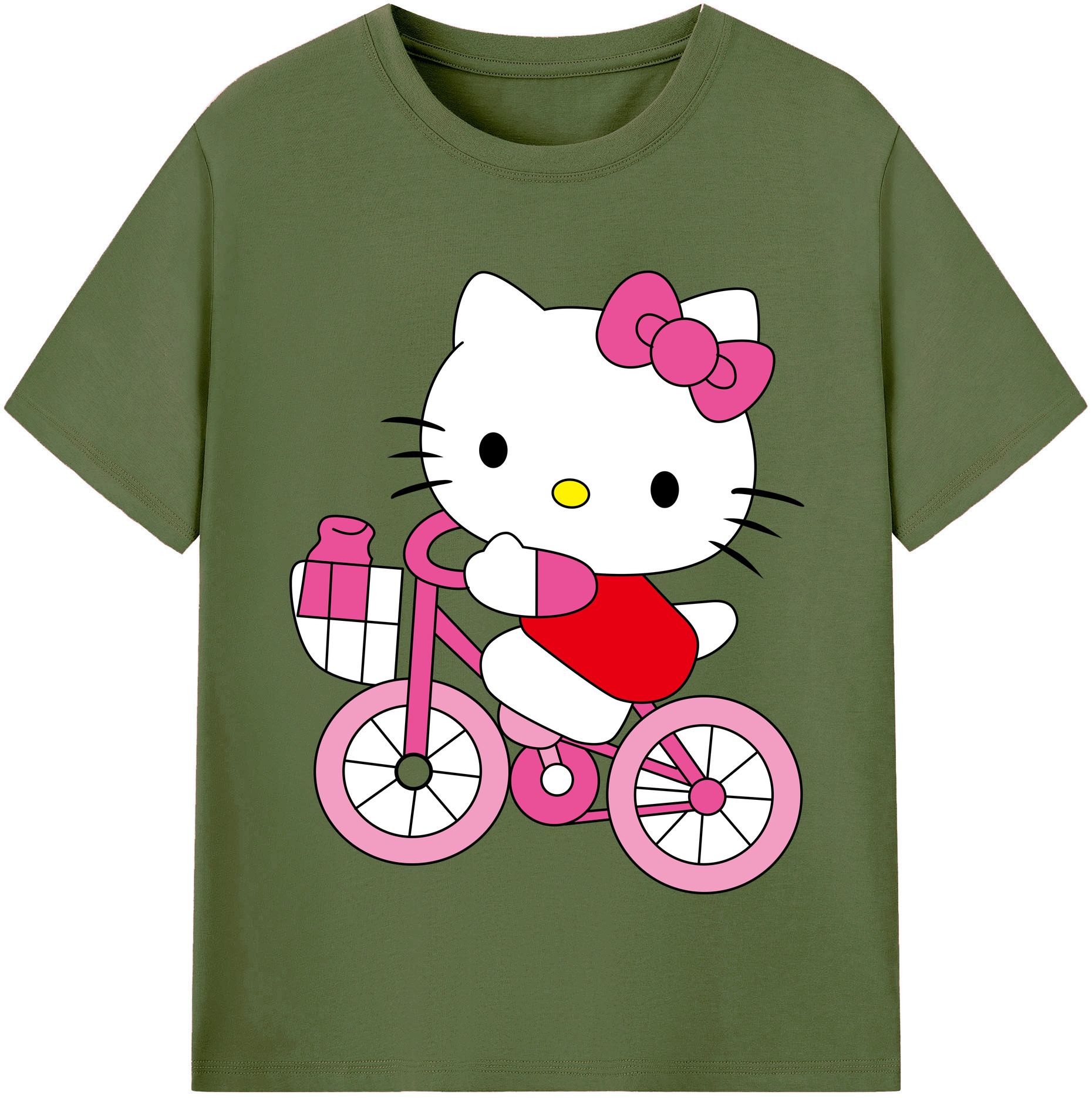 （画像用） Hello Kitty ハローキティ 綿100％半袖Tシャツ（フロントプリント）
